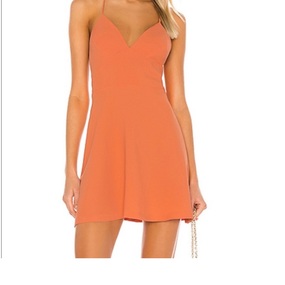 BCBG Generation Plunging Skater Dress Color Papaya